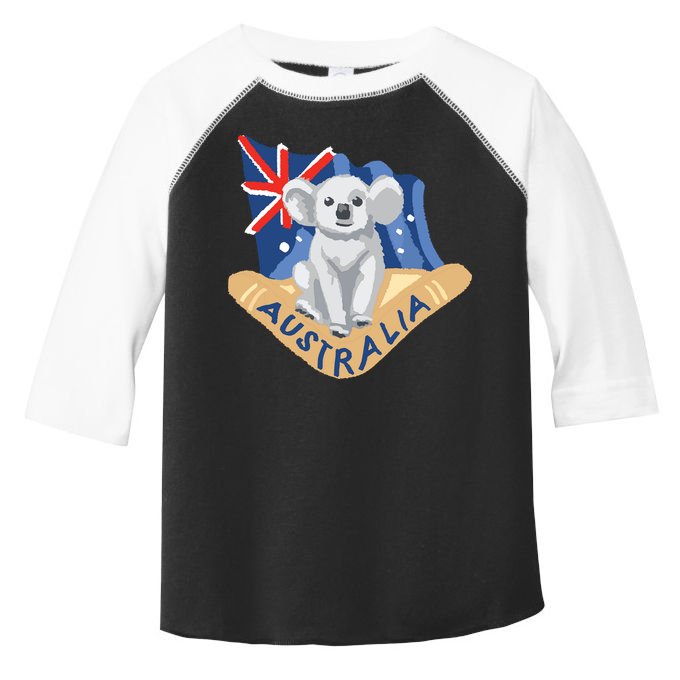 Australia Flag Koala Boomerang Toddler Fine Jersey T-Shirt