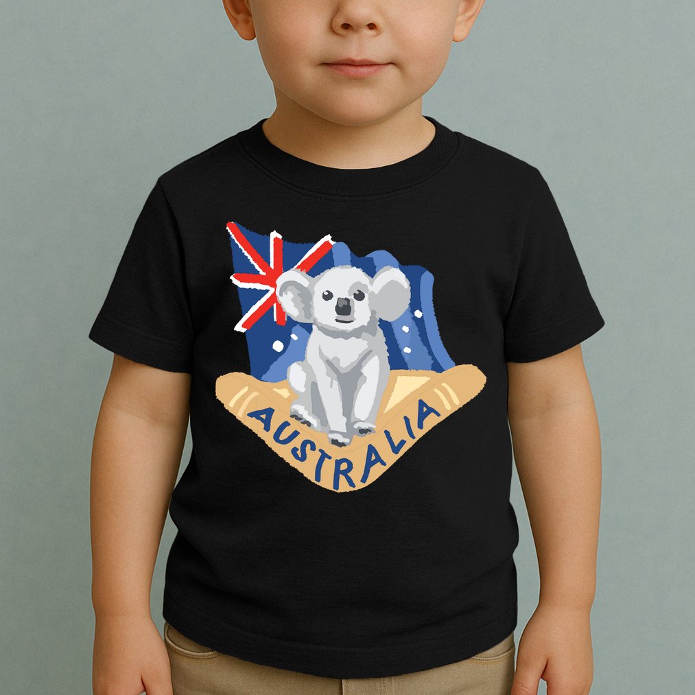 Australia Flag Koala Boomerang Toddler T-Shirt