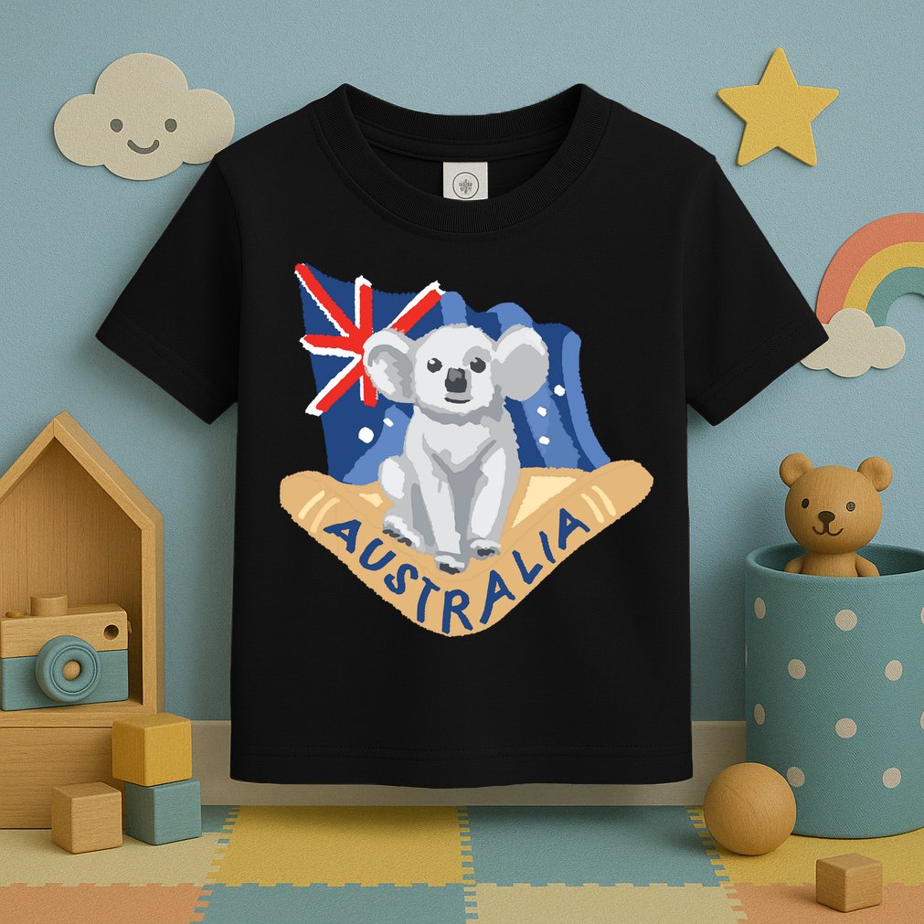 Australia Flag Koala Boomerang Toddler T-Shirt