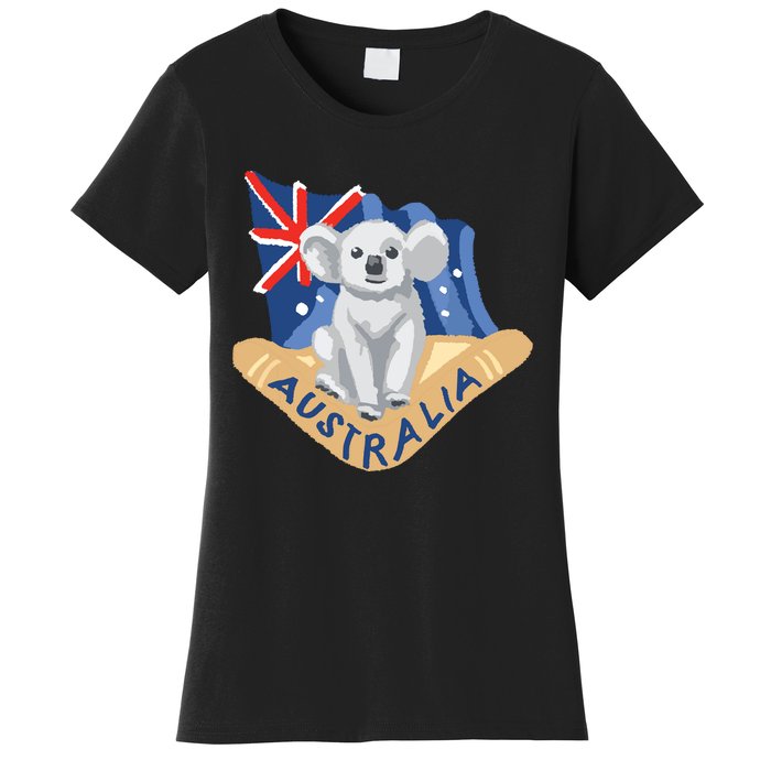 Australia Flag Koala Boomerang Women's T-Shirt