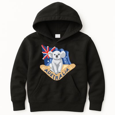 Australia Flag Koala Boomerang Kids Hoodie