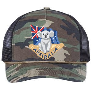 Australia Flag Koala Boomerang Retro Rope Trucker Hat Cap