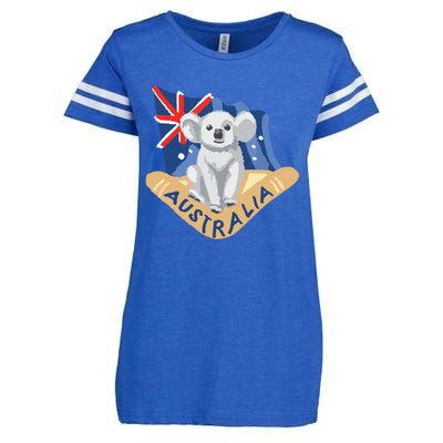 Australia Flag Koala Boomerang Enza Ladies Jersey Football T-Shirt