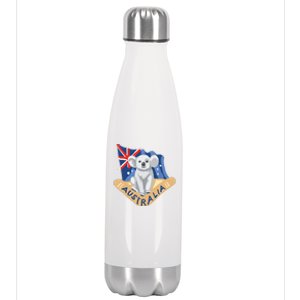 Australia Flag Koala Boomerang Stainless Steel Insulated Water Bottle