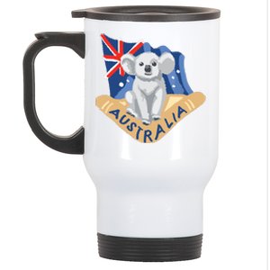 Australia Flag Koala Boomerang Stainless Steel Travel Mug