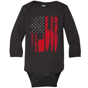 American Flag Kitchen Butcher Knife Set Baby Long Sleeve Bodysuit