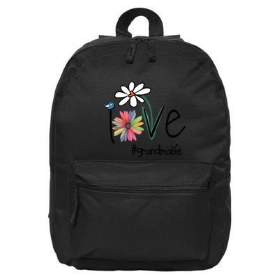 Art Flower Love Grandma Life Gift 16 in Basic Backpack