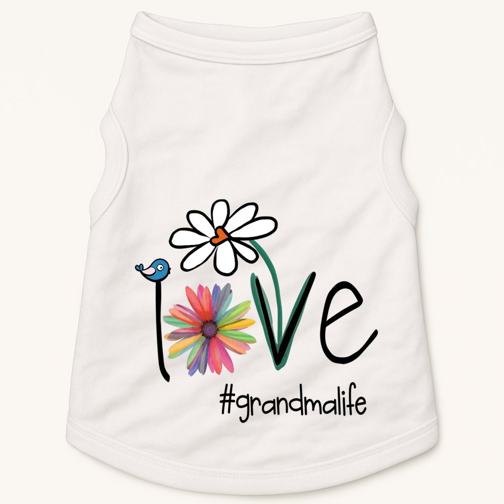 Art Flower Love Grandma Life Gift Doggie Tank