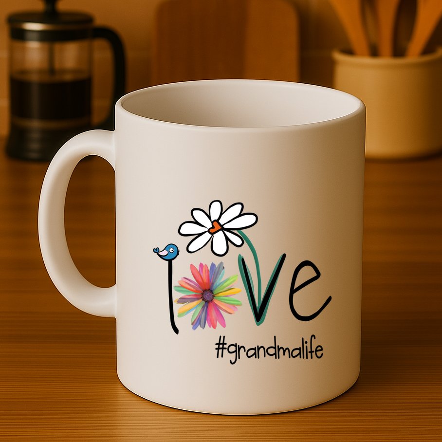 Art Flower Love Grandma Life Gift Mug