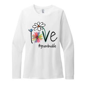 Art Flower Love Grandma Life Gift Womens CVC Long Sleeve Shirt