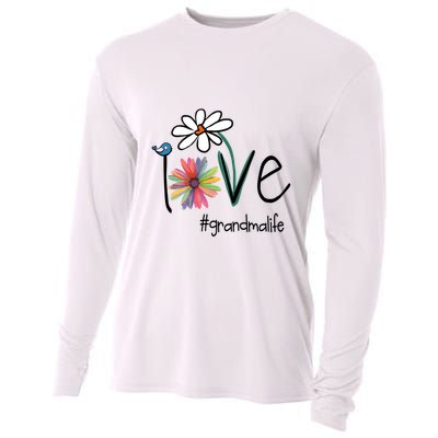 Art Flower Love Grandma Life Gift Cooling Performance Long Sleeve Crew