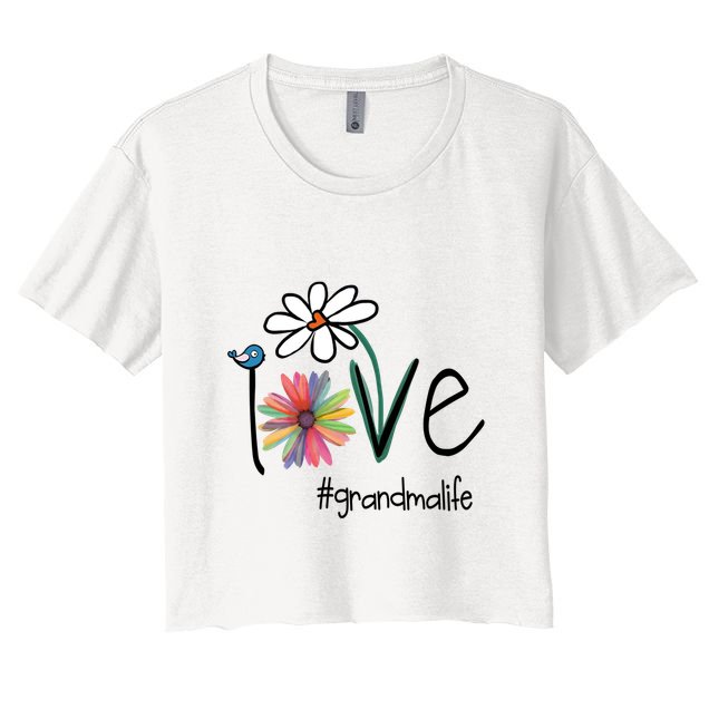 Art Flower Love Grandma Life Gift Crop Top