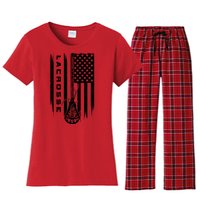 American Flag Lacrosse Apparel Lacrosse Women's Flannel Pajama Set