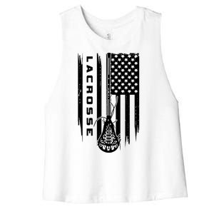 American Flag Lacrosse Apparel Lacrosse Women's Racerback Cropped Tank