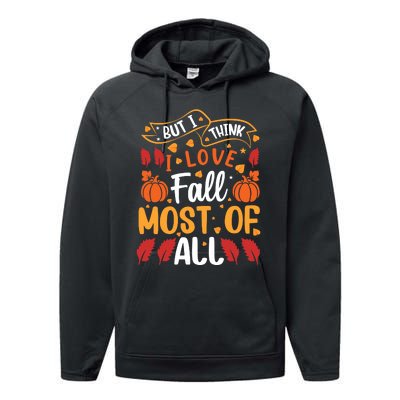 Autumn Fall Love Graphic Performance Fleece Hoodie