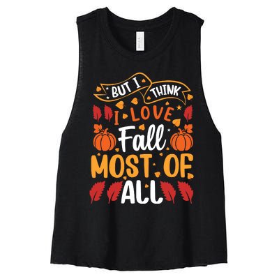 Autumn Fall Love Graphic Women's Racerback Cropped Tank