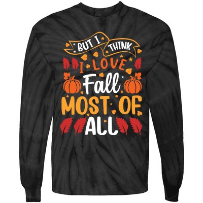 Autumn Fall Love Graphic Tie-Dye Long Sleeve Shirt