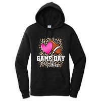 American Football Lover Game Day Leopard Cheetah Football Women's Pullover Hoodie