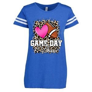 American Football Lover Game Day Leopard Cheetah Football Enza Ladies Jersey Football T-Shirt