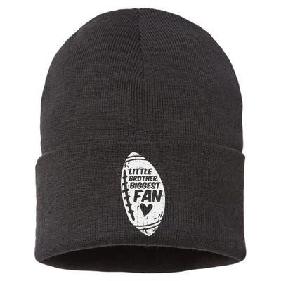 American Football Little Brother Biggest Fan Family Sustainable Knit Beanie