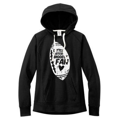 American Football Little Sister Biggest Fan Family Women's Fleece Hoodie