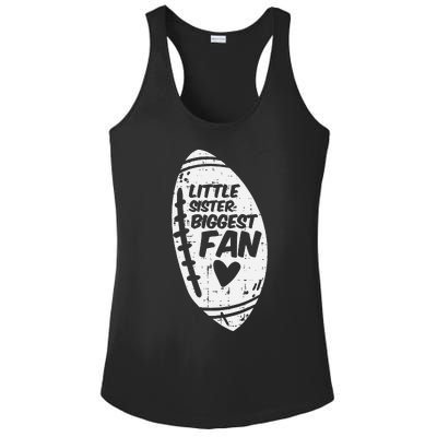 American Football Little Sister Biggest Fan Family Ladies PosiCharge Competitor Racerback Tank