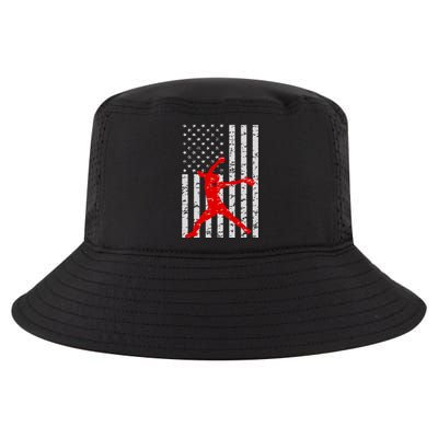 American Flag Love Softball Fastpitch Pitcher Gifts Cool Comfort Performance Bucket Hat