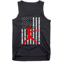 American Flag Love Softball Fastpitch Pitcher Gifts Tank Top