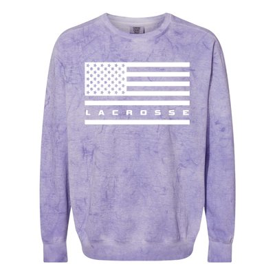 American Flag Lacrosse Apparel Gift Lacrosse Gift Colorblast Crewneck Sweatshirt