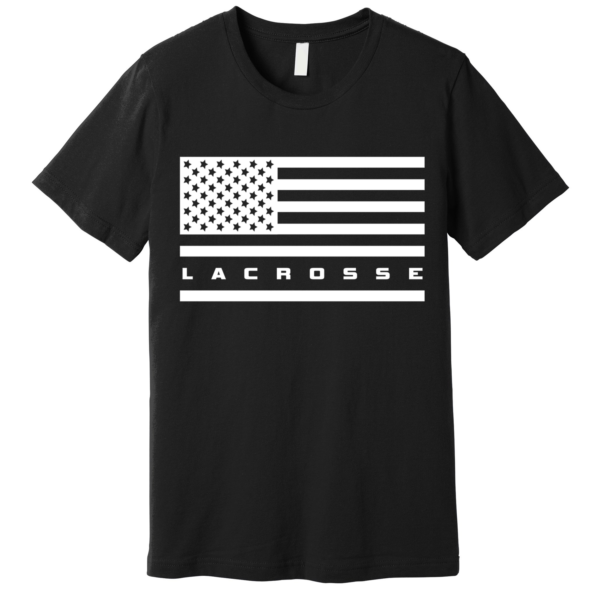 American Flag Lacrosse Apparel Gift Lacrosse Gift Premium T-Shirt