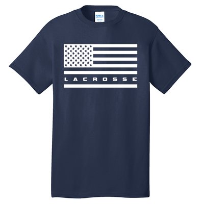 American Flag Lacrosse Apparel Gift Lacrosse Gift Tall T-Shirt