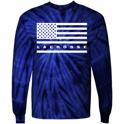 American Flag Lacrosse Apparel Gift Lacrosse Gift Tie-Dye Long Sleeve Shirt