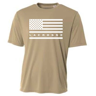 American Flag Lacrosse Apparel Gift Lacrosse Gift Cooling Performance Crew T-Shirt