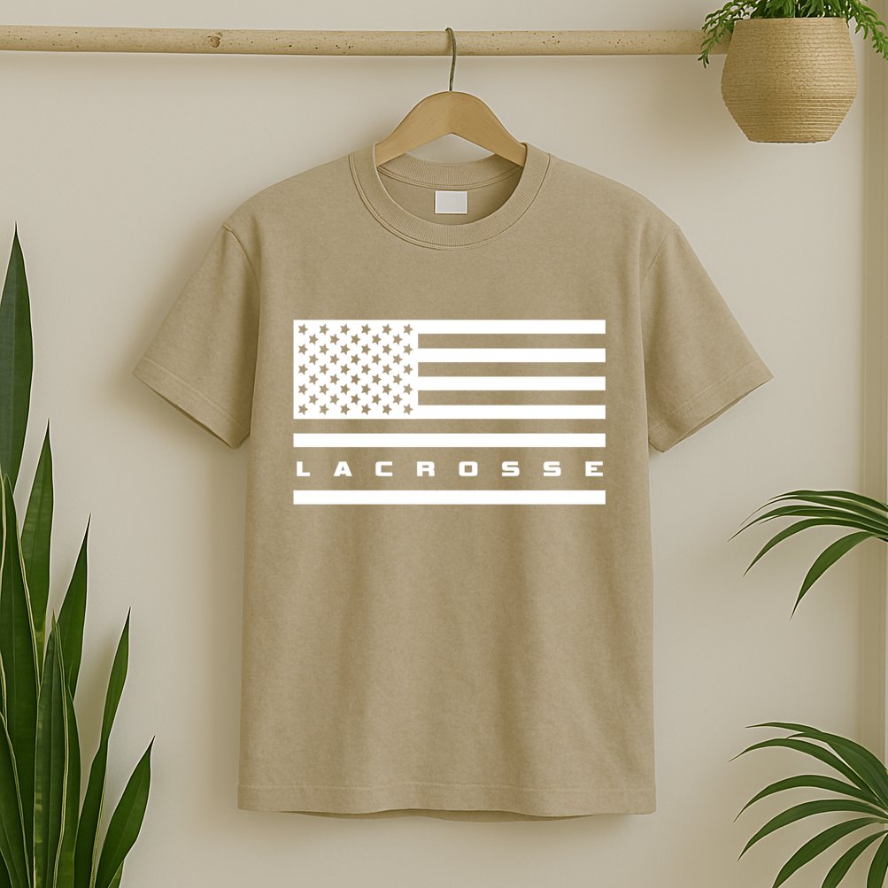American Flag Lacrosse Apparel Gift Lacrosse Gift T-Shirt