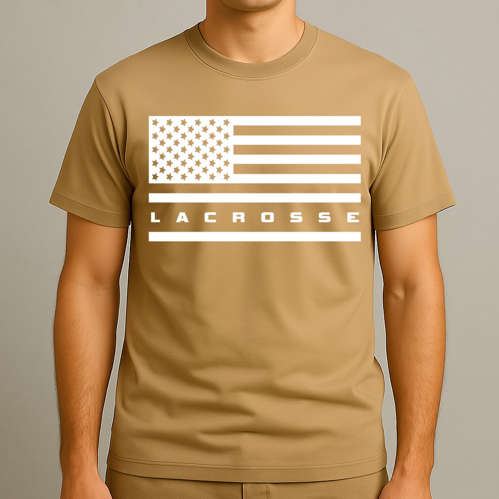 American Flag Lacrosse Apparel Gift Lacrosse Gift T-Shirt