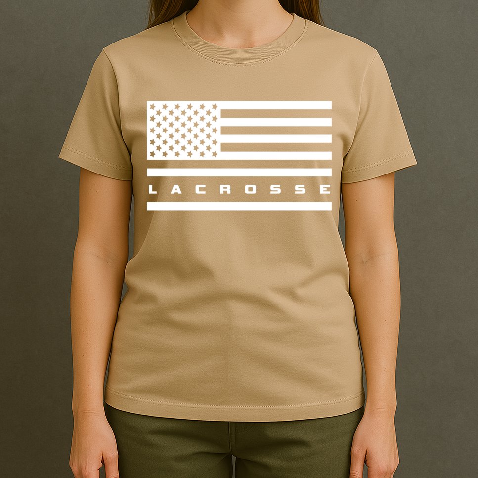 American Flag Lacrosse Apparel Gift Lacrosse Gift T-Shirt
