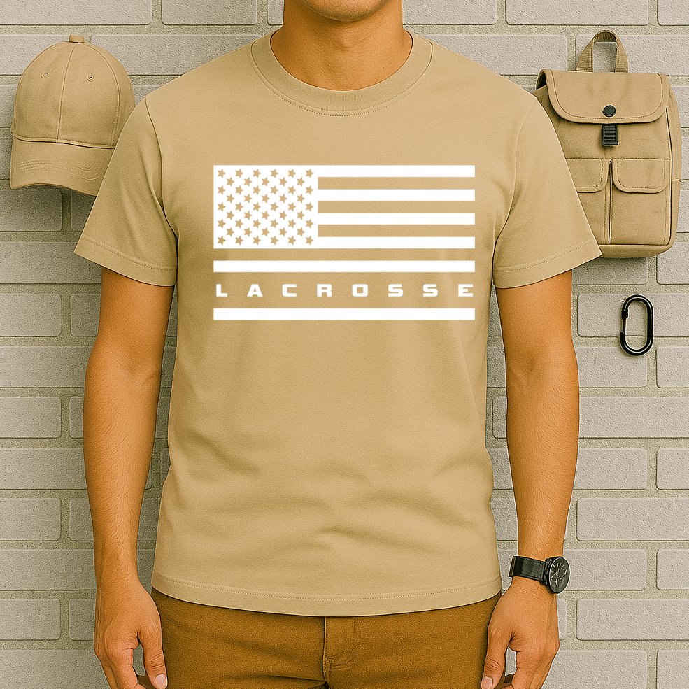 American Flag Lacrosse Apparel Gift Lacrosse Gift T-Shirt