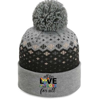 All For Love And Love Ll Lgbt Pride Love Wins Gift The Baniff Cuffed Pom Beanie