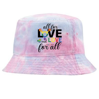 All For Love And Love Ll Lgbt Pride Love Wins Gift Tie-Dyed Bucket Hat