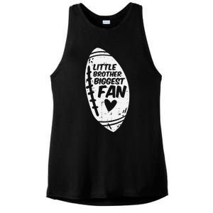 American Football Little Brother Biggest Fan Family Ladies PosiCharge Tri-Blend Wicking Tank