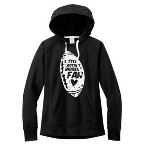 American Football Little Brother Biggest Fan Family Women's Fleece Hoodie