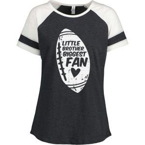 American Football Little Brother Biggest Fan Family Enza Ladies Jersey Colorblock Tee