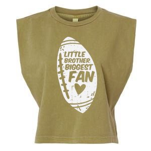 American Football Little Brother Biggest Fan Family Garment-Dyed Women's Muscle Tee