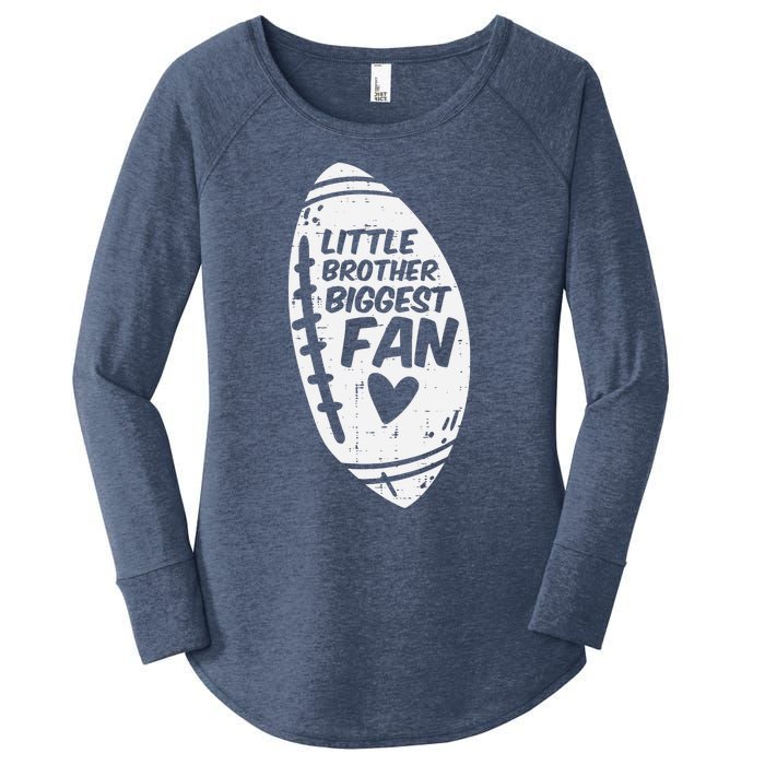 American Football Little Brother Biggest Fan Family Women's Perfect Tri Tunic Long Sleeve Shirt