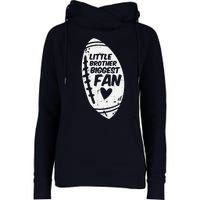 American Football Little Brother Biggest Fan Family Womens Funnel Neck Pullover Hood