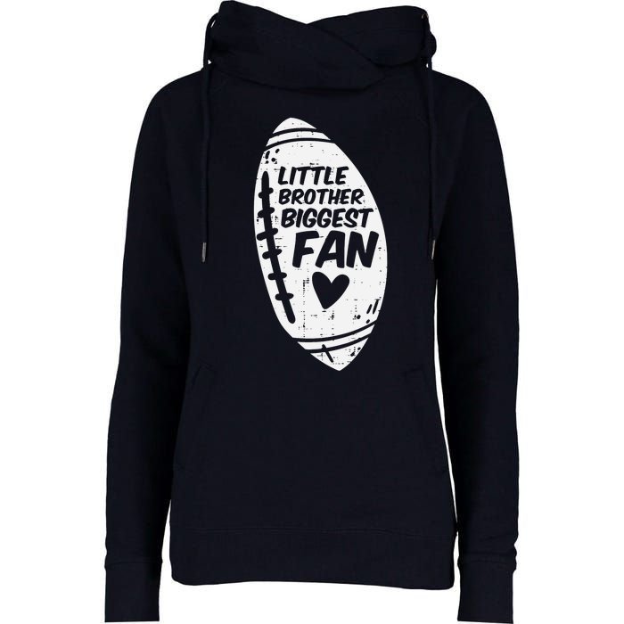 American Football Little Brother Biggest Fan Family Womens Funnel Neck Pullover Hood