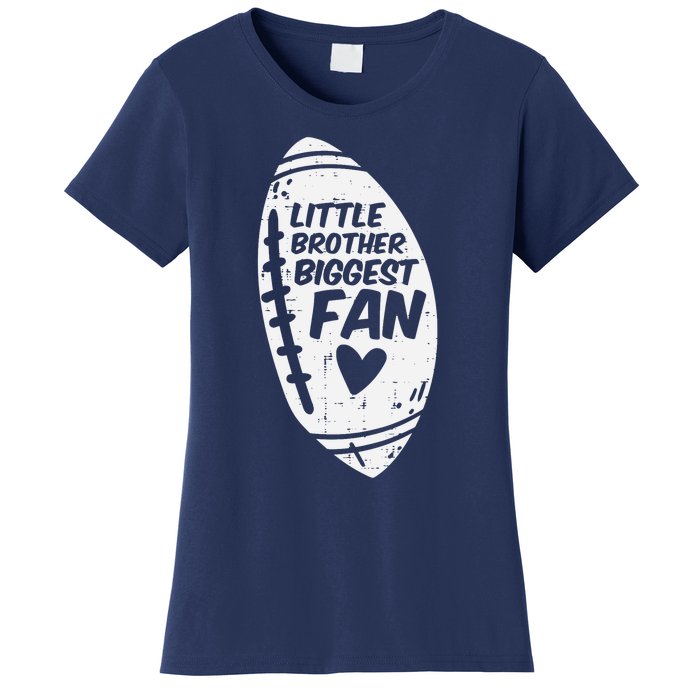 American Football Little Brother Biggest Fan Family Women's T-Shirt