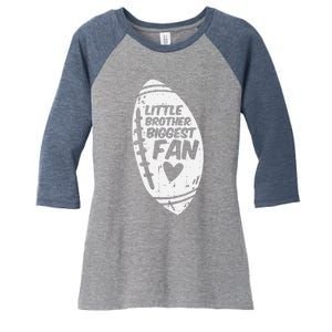 American Football Little Brother Biggest Fan Family Women's Tri-Blend 3/4-Sleeve Raglan Shirt