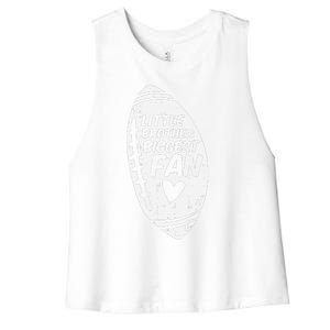 American Football Little Brother Biggest Fan Family Women's Racerback Cropped Tank