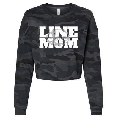 American Football Line Mom Player Support Gift Cropped Pullover Crew